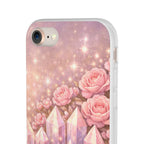 iPhone Case Lemurian Rose Crystal Garden — Sparkling Pastel Floral iPhone Cover