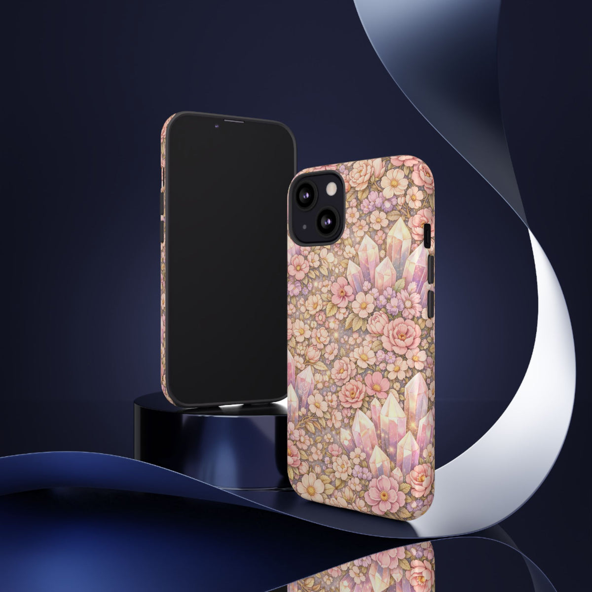 iPhone Case — Angelic Crystal Garden Phone Case — Pink Floral Quartz Protective Cover