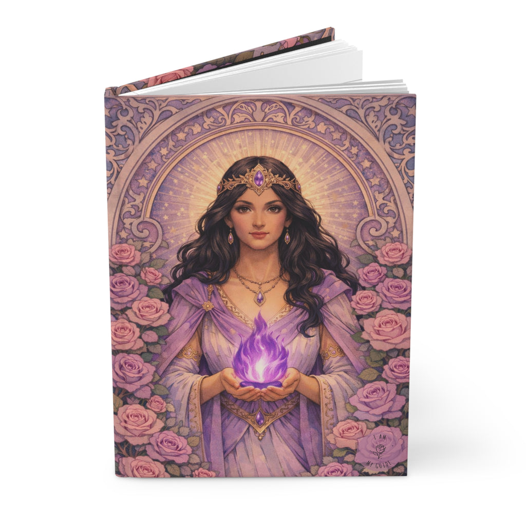 Master Portia Mystic Rose Violet Flame Hardcover Journal (Lined Pages)