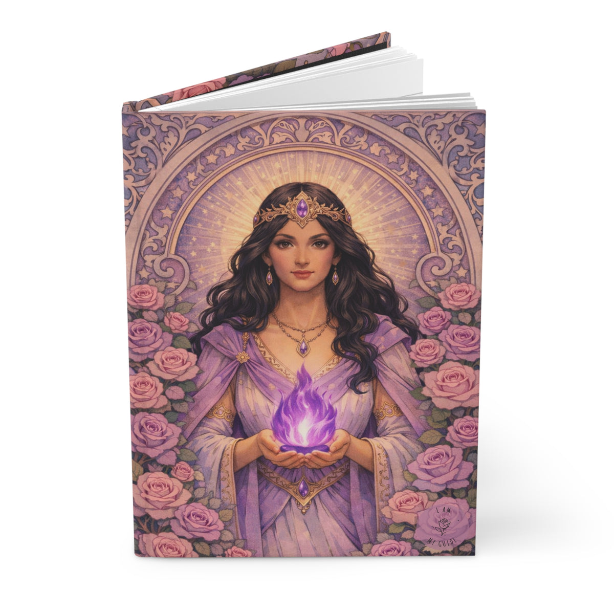 Master Portia Mystic Rose Violet Flame Hardcover Journal (Lined Pages)