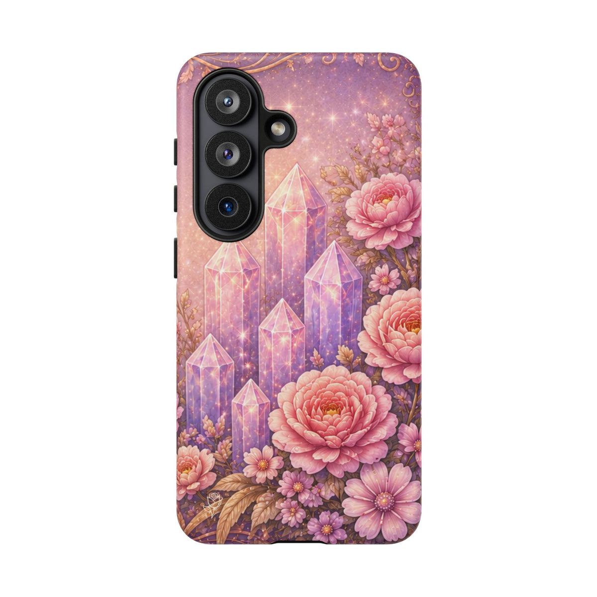 Samsung Galaxy Crystal Garden Phone Case — Pink Floral Crystal Phone Cover