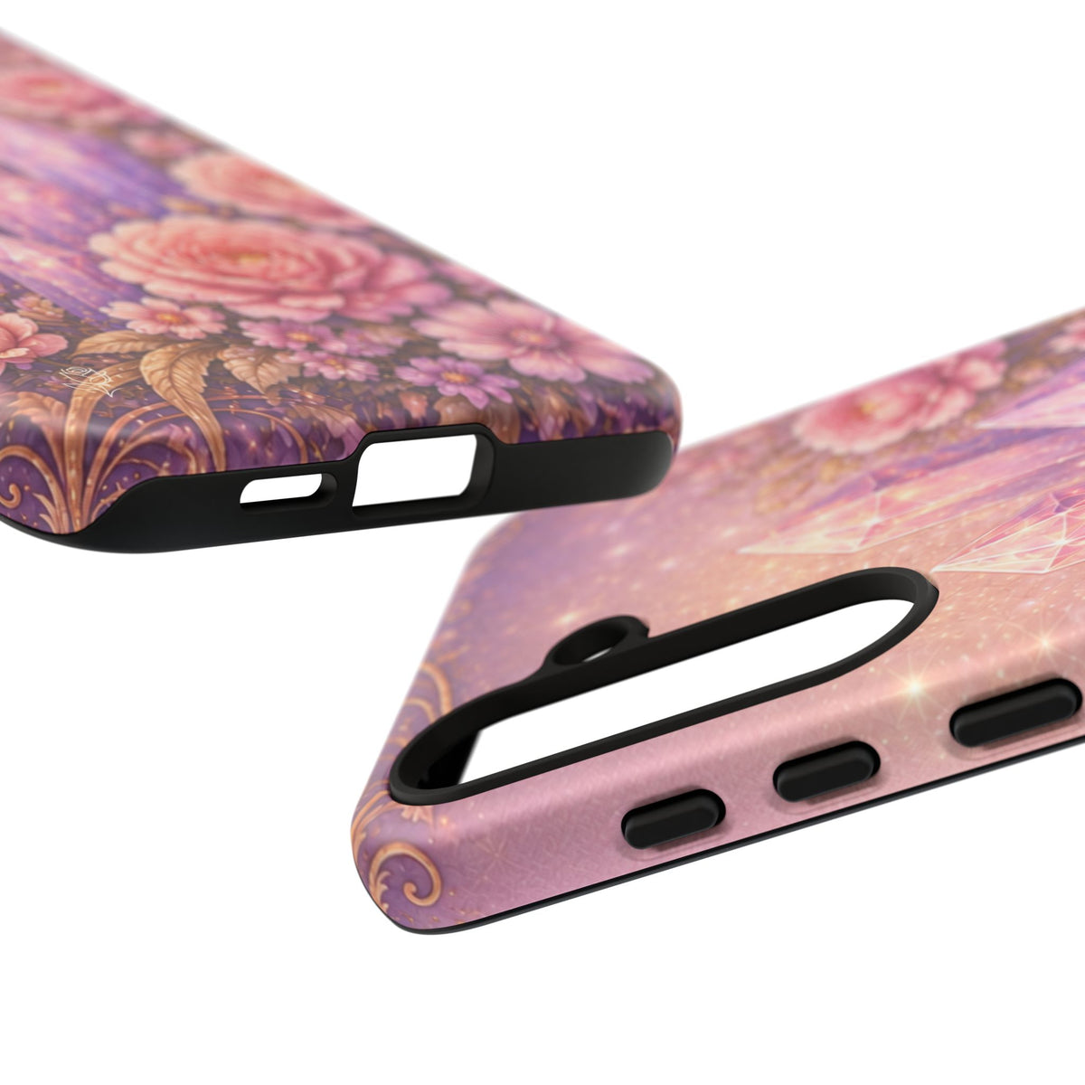 Samsung Galaxy Crystal Garden Phone Case — Pink Floral Crystal Phone Cover