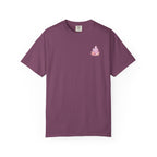 Lemurian Pearl Crystal Cluster T‑Shirt — Pink Lavender Gemstone Floral Graphic Tee