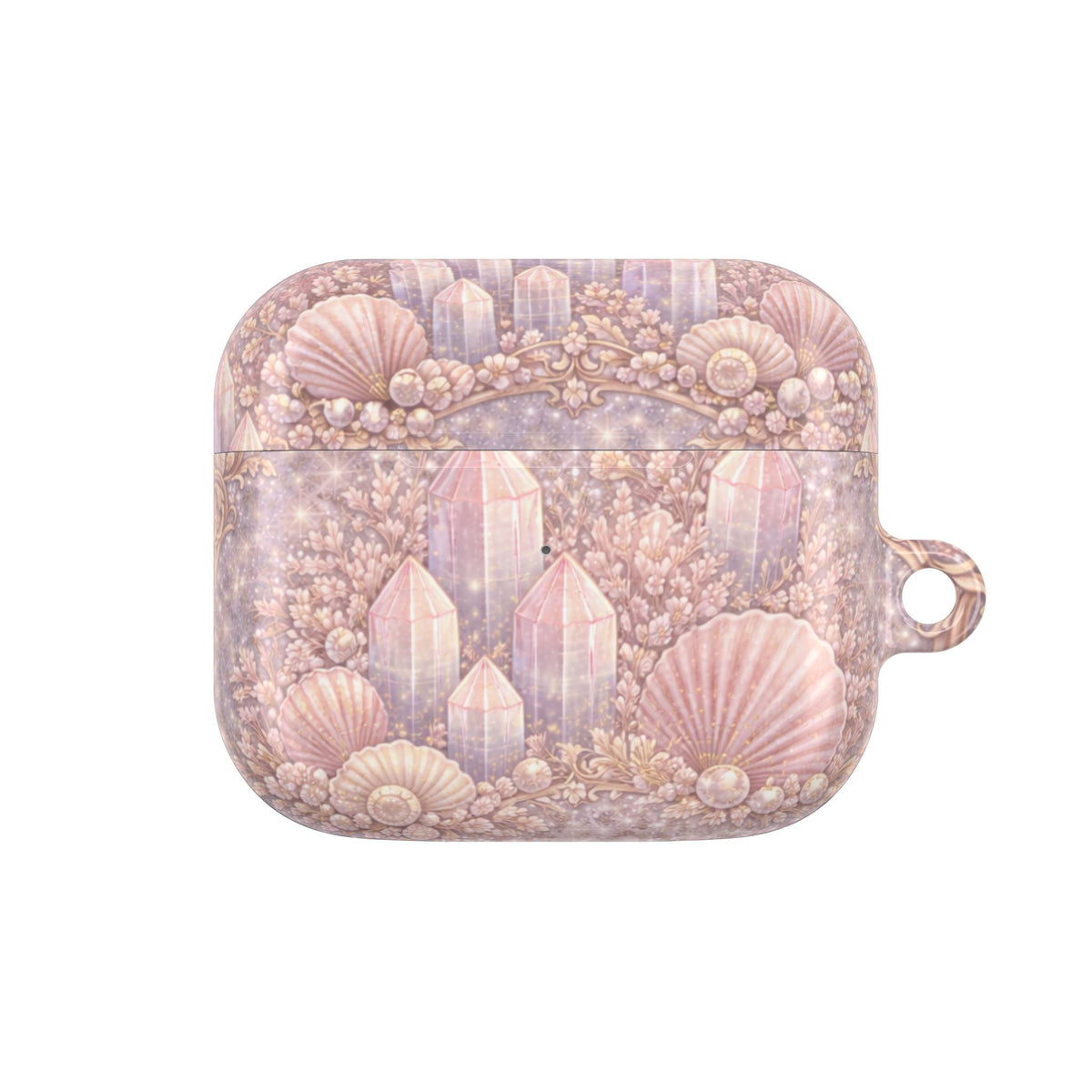 Lemurian Mermaid Crystal Garden AirPod Case — Pastel Seashell Protective Cover for AirPod