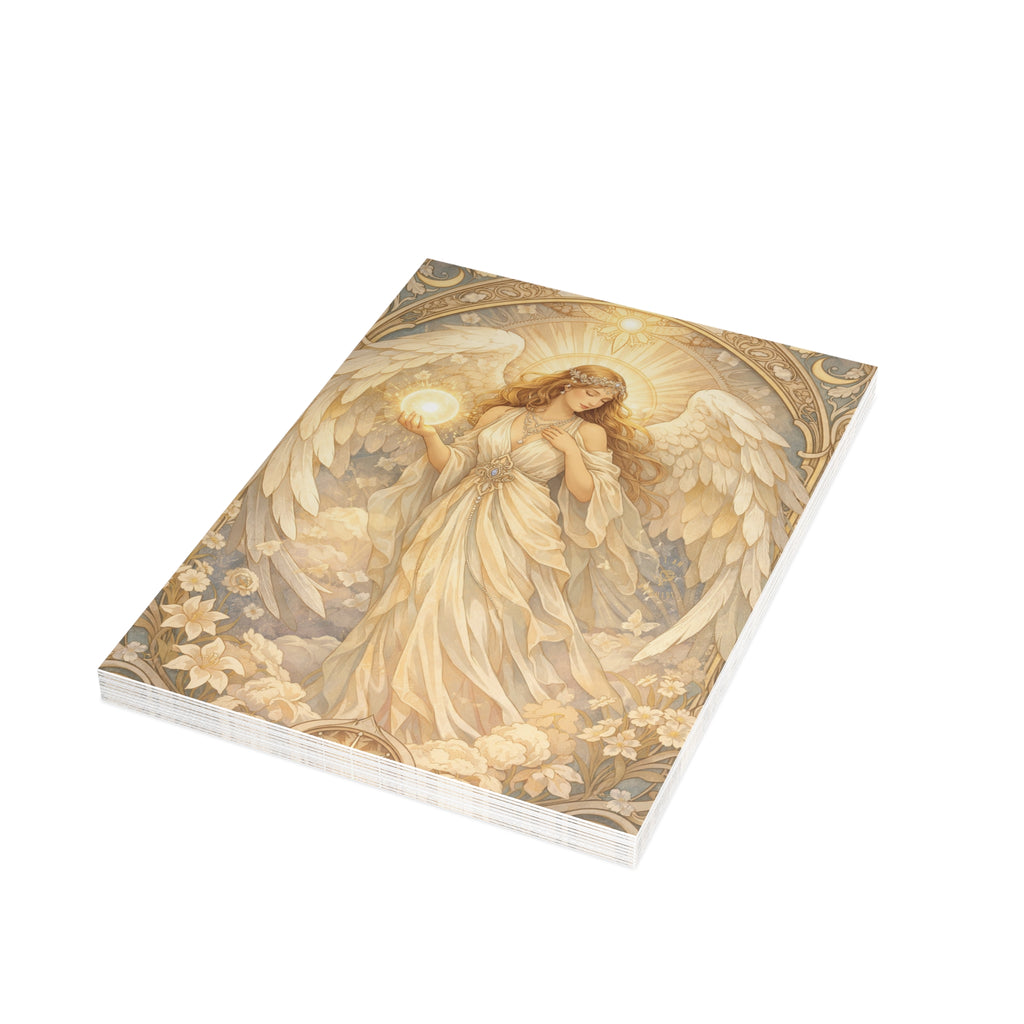 Birthday Angel Sitael Greeting Cards — Ethereal Angel Floral Blank Note Cards (Single or Pack of 10/30/50)