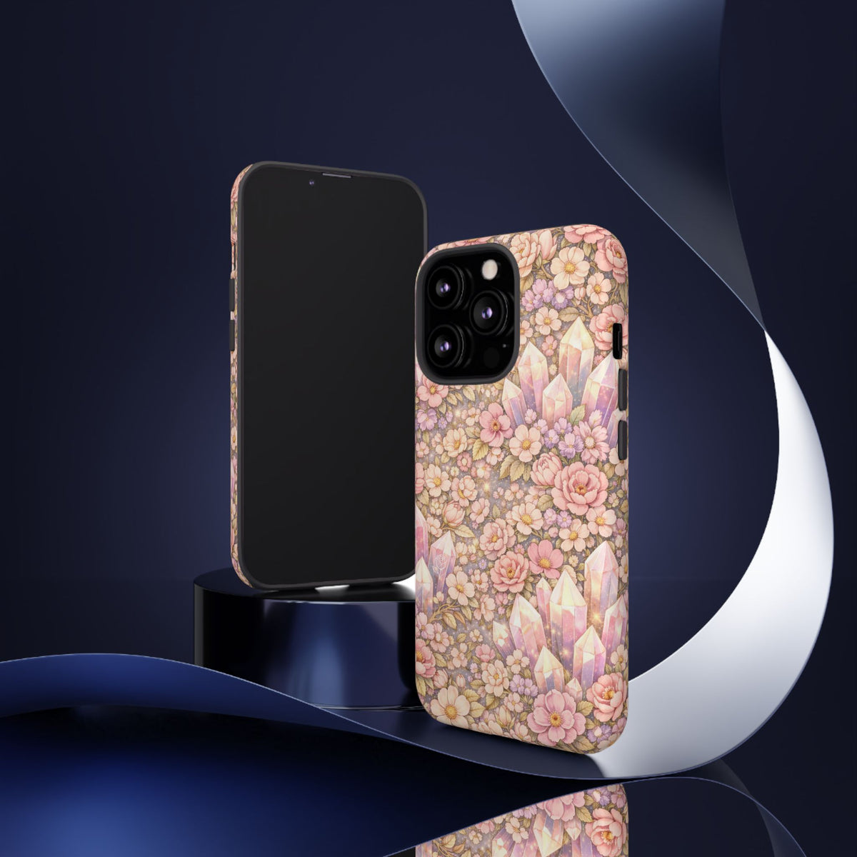 iPhone Case — Angelic Crystal Garden Phone Case — Pink Floral Quartz Protective Cover