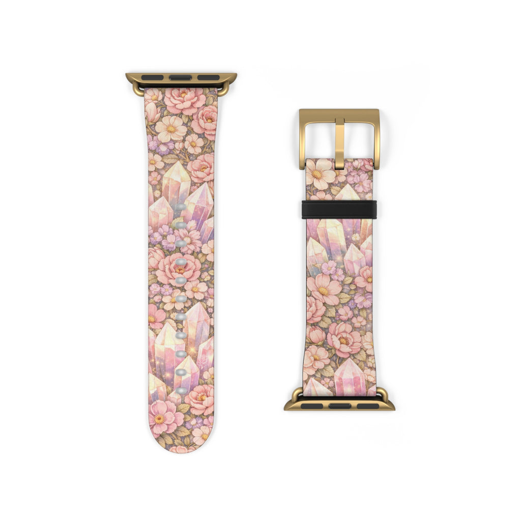Floral Crystal Garden Watch Band — Pastel Angelical Pattern Apple Watch Strap