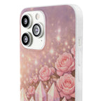 iPhone Case Lemurian Rose Crystal Garden — Sparkling Pastel Floral iPhone Cover