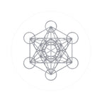 Silver Metatron's Cube Kiss-Cut Sticker — Sacred Geometry Decal