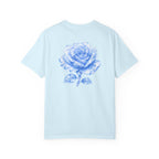 Celestite Rose Crystal Graphic T-Shirt — Chest & Back Floral Print