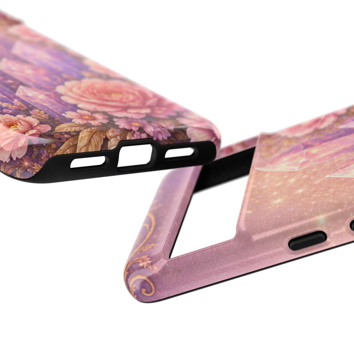 Google Pixel Lilac Quartz Garden Phone Case — Pink Floral Crystal Phone Cover