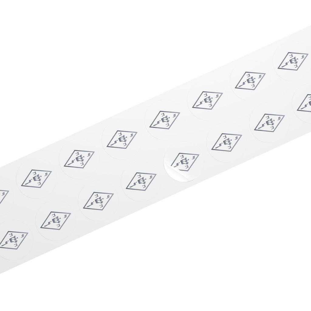 Silver The Yoshua Radionic Symbol - Round Sticker Roll