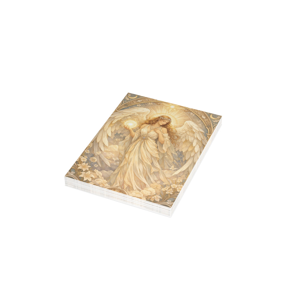 Birthday Angel Sitael Greeting Cards — Ethereal Angel Floral Blank Note Cards (Single or Pack of 10/30/50)