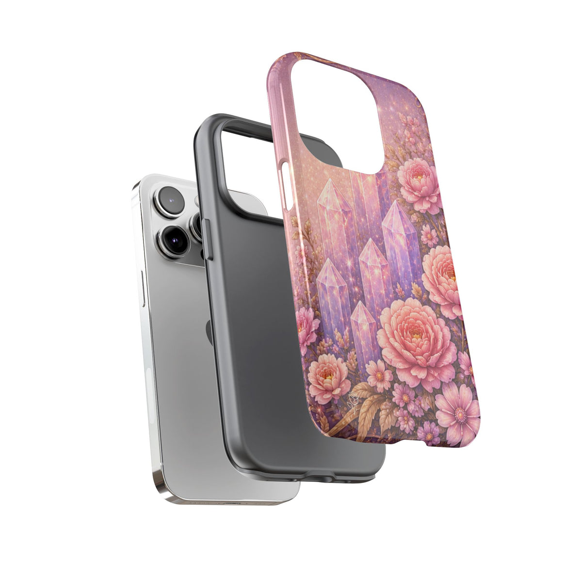 Lilac Quartz Garden Phone Case — Pink Floral Gemstone iPhone Cover