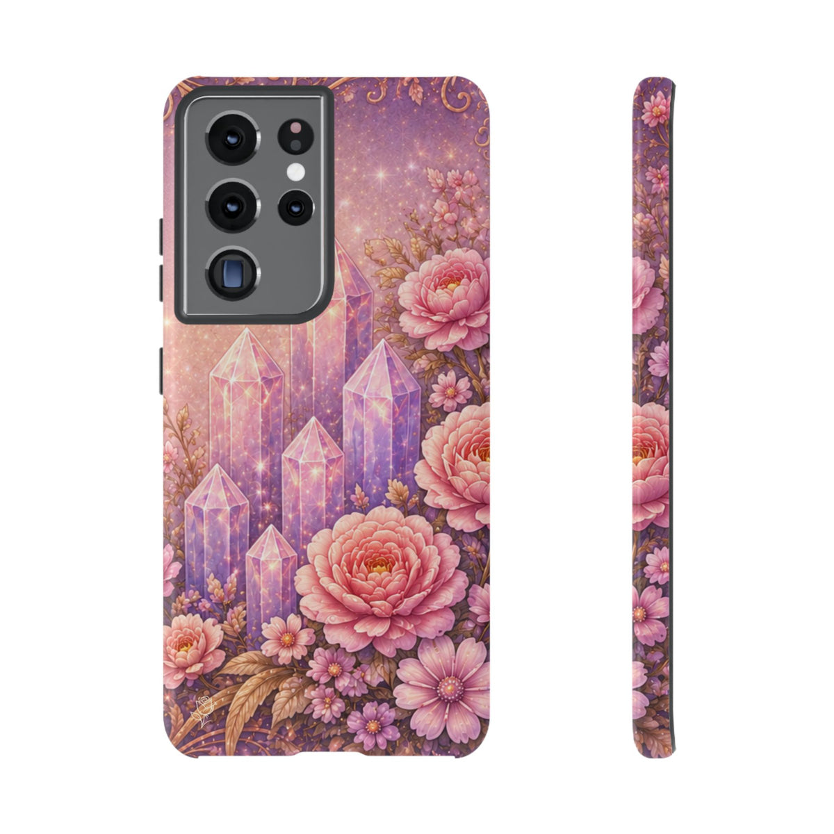 Samsung Galaxy Crystal Garden Phone Case — Pink Floral Crystal Phone Cover