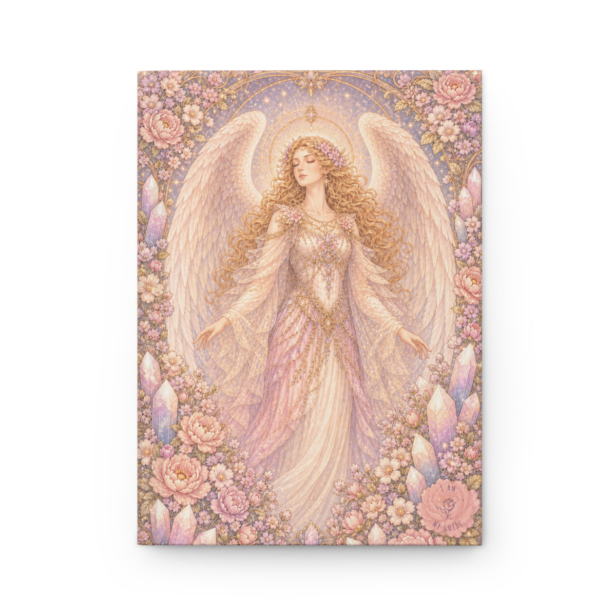 Archangel Glory (Shekinah) Journal (Lined Pages) — Feminine Presence of Metatron — Floral Crystal Keepsake Notebook