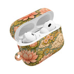 Bodhisattva Kwan Yin's Lotus AirPod Case — Vintage Botanical Pattern Protective Cover