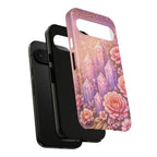 Google Pixel Lilac Quartz Garden Phone Case — Pink Floral Crystal Phone Cover