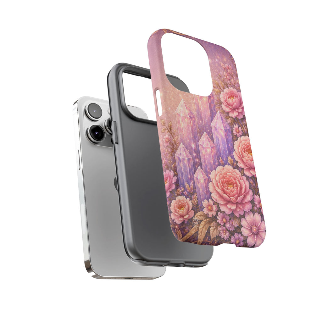 Lilac Quartz Garden Phone Case — Pink Floral Gemstone iPhone Cover