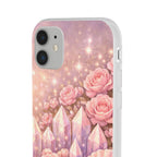 iPhone Case Lemurian Rose Crystal Garden — Sparkling Pastel Floral iPhone Cover