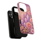 Lilac Quartz Garden Phone Case — Pink Floral Gemstone iPhone Cover