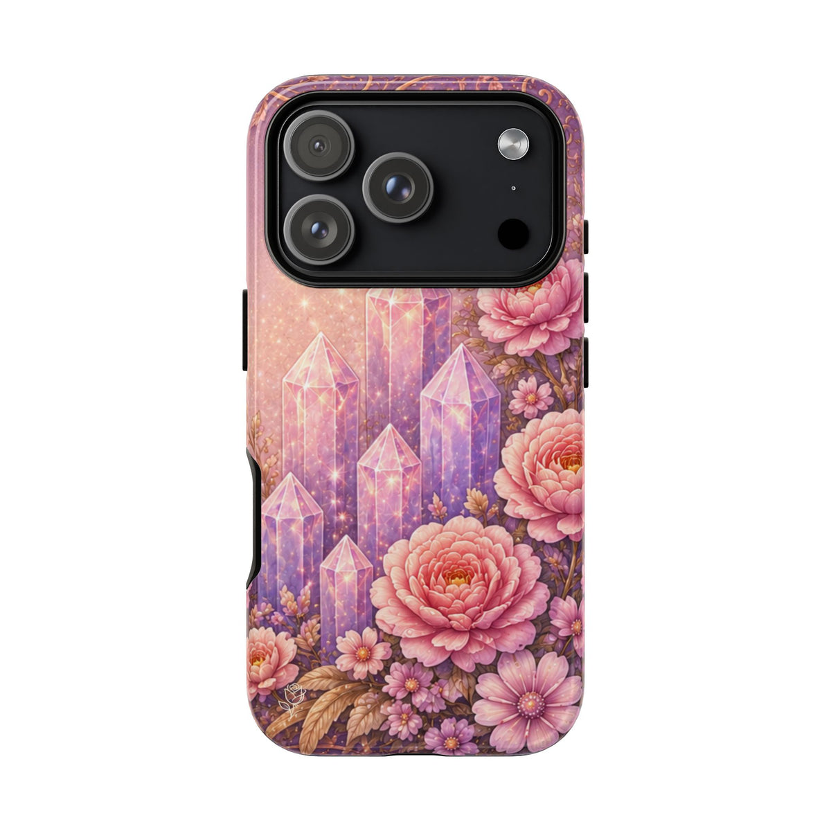 Lilac Quartz Garden Phone Case — Pink Floral Gemstone iPhone Cover