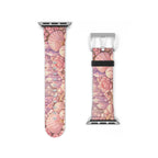 Lemurian Rose Crystal Garden Watch Band — Floral Magical Shell Pattern Apple Watch Strap