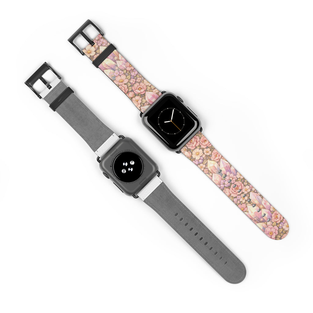 Floral Crystal Garden Watch Band — Pastel Angelical Pattern Apple Watch Strap
