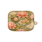 Bodhisattva Kwan Yin's Lotus AirPod Case — Vintage Botanical Pattern Protective Cover