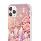 iPhone Case Lemurian Rose Crystal Garden — Sparkling Pastel Floral iPhone Cover