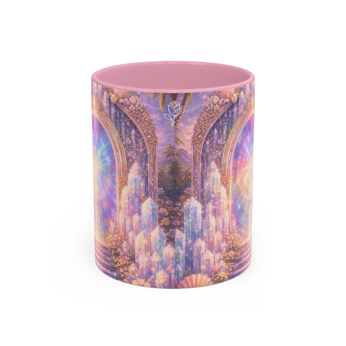 Lemurian Crystal Portal Ceramic Mug — Spiritual Crystal Gateway 11oz/15oz