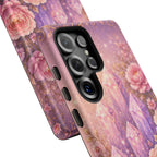 Samsung Galaxy Crystal Garden Phone Case — Pink Floral Crystal Phone Cover