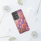 Samsung Galaxy Crystal Garden Phone Case — Pink Floral Crystal Phone Cover