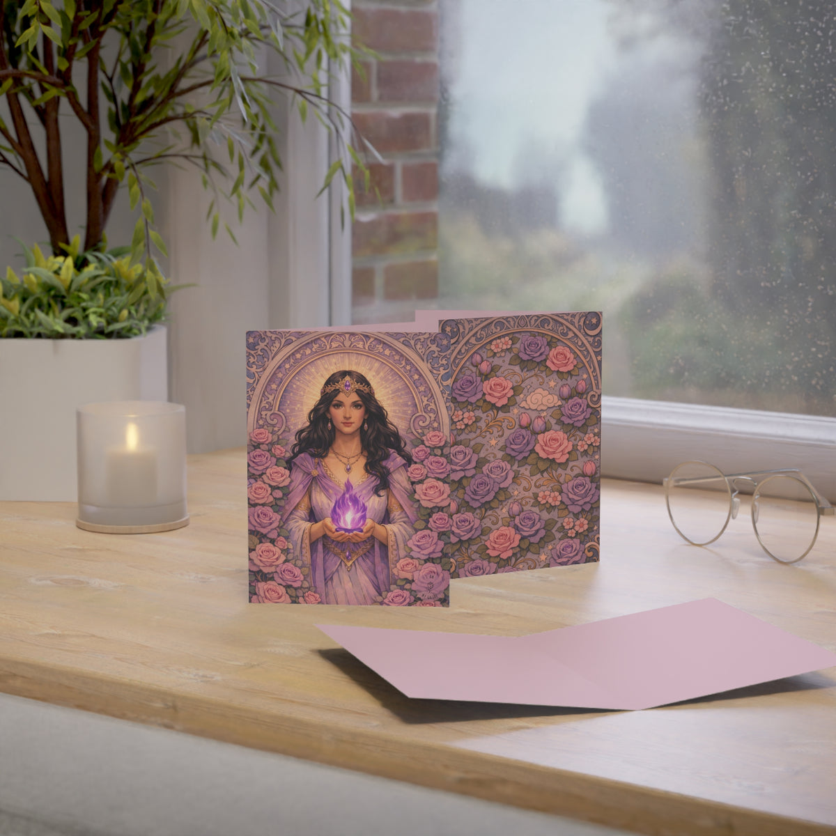 Master Portia Greeting Card — Violet Flame Greeting Card (Blank Inside)
