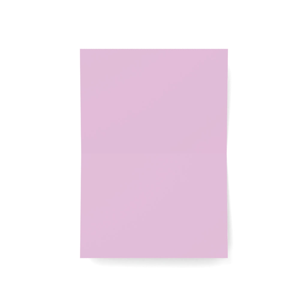 Lilac Fire Dragon Greeting Card — Pastel Floral Dragon Art Folded Note Cards (1/10/30/50-pack)