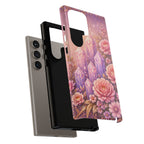 Samsung Galaxy Crystal Garden Phone Case — Pink Floral Crystal Phone Cover