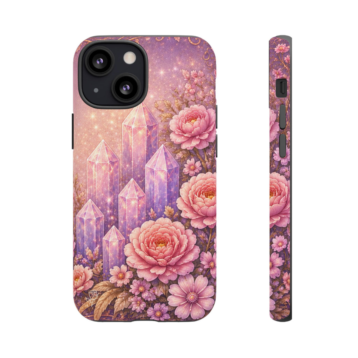 Lilac Quartz Garden Phone Case — Pink Floral Gemstone iPhone Cover