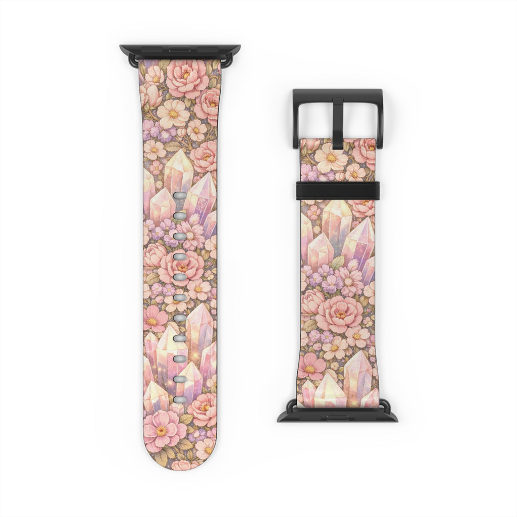 Floral Crystal Garden Watch Band — Pastel Angelical Pattern Apple Watch Strap