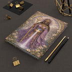 Divine Feminine - Goddess of Healing Hardcover Journal (Lined Pages) — Mystic Purple Waterfall Notebook