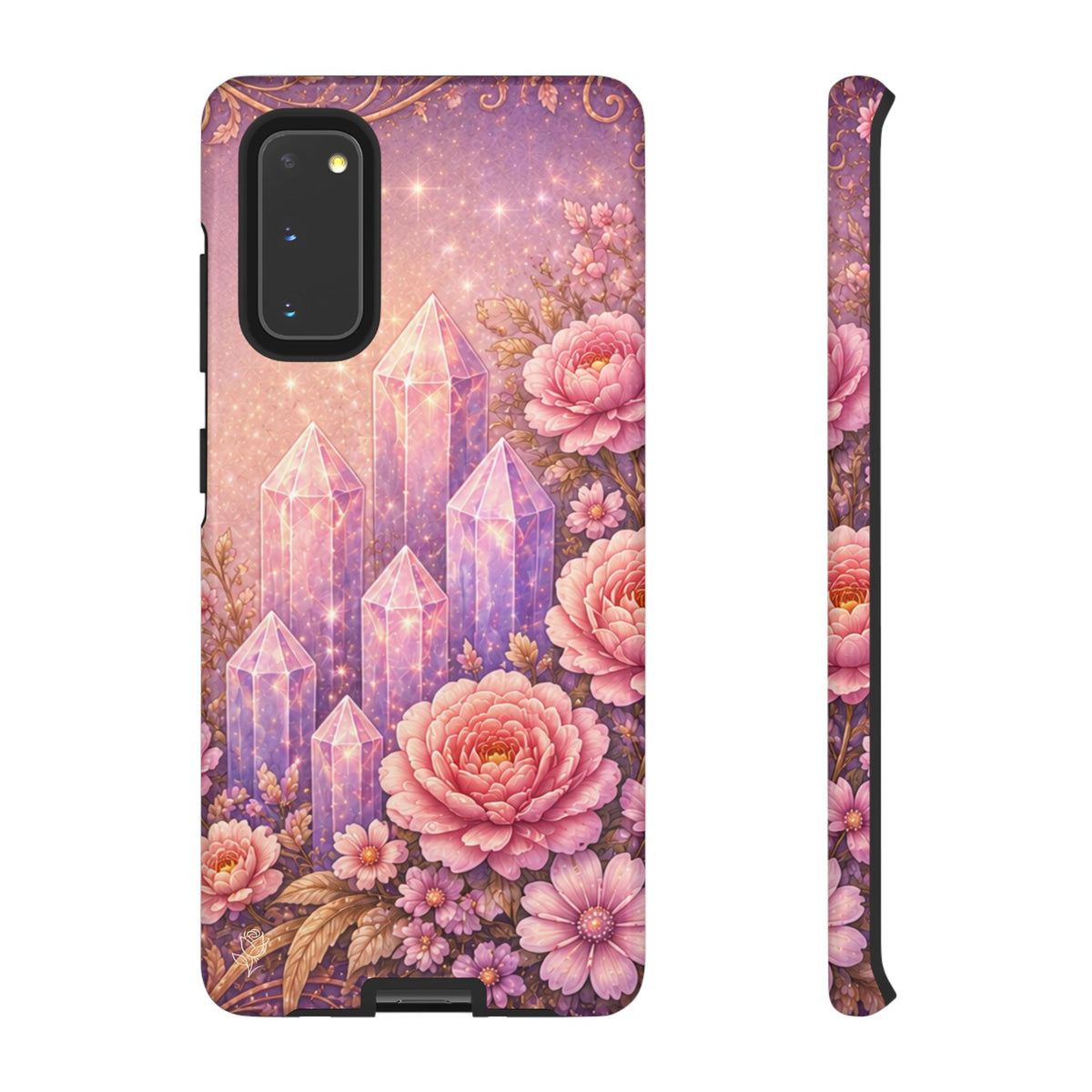 Samsung Galaxy Crystal Garden Phone Case — Pink Floral Crystal Phone Cover