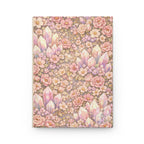 Angelic Crystal Floral Hardcover Journal (Lined Pages) — Pastel Floral & Gemstone Notebook for Gratitude, Journaling, & Gifts