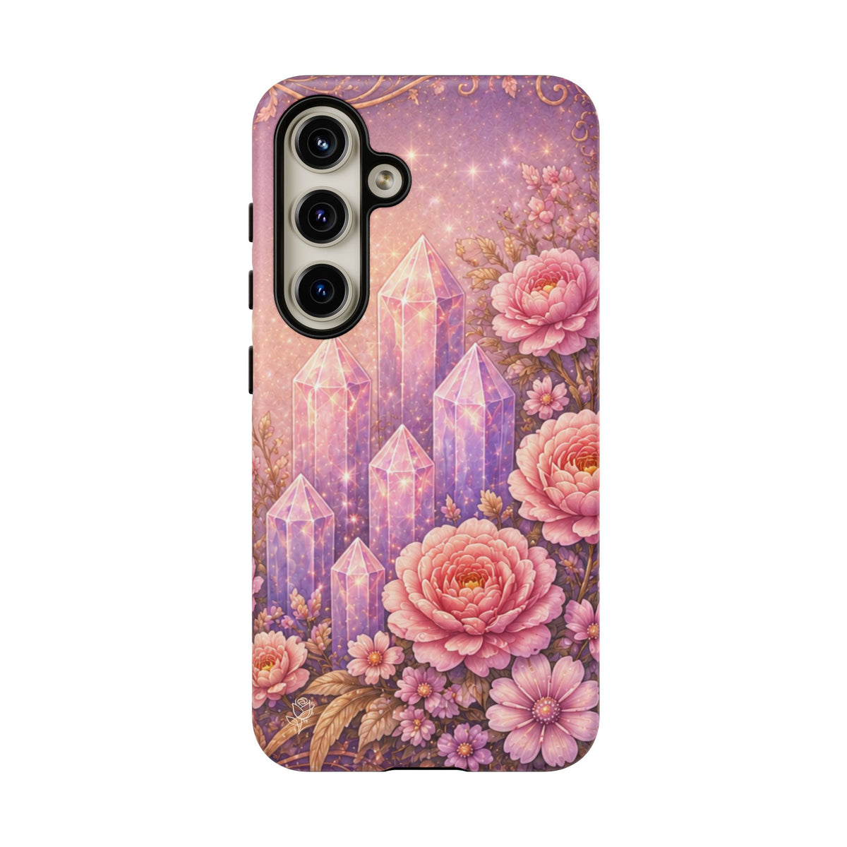Samsung Galaxy Crystal Garden Phone Case — Pink Floral Crystal Phone Cover