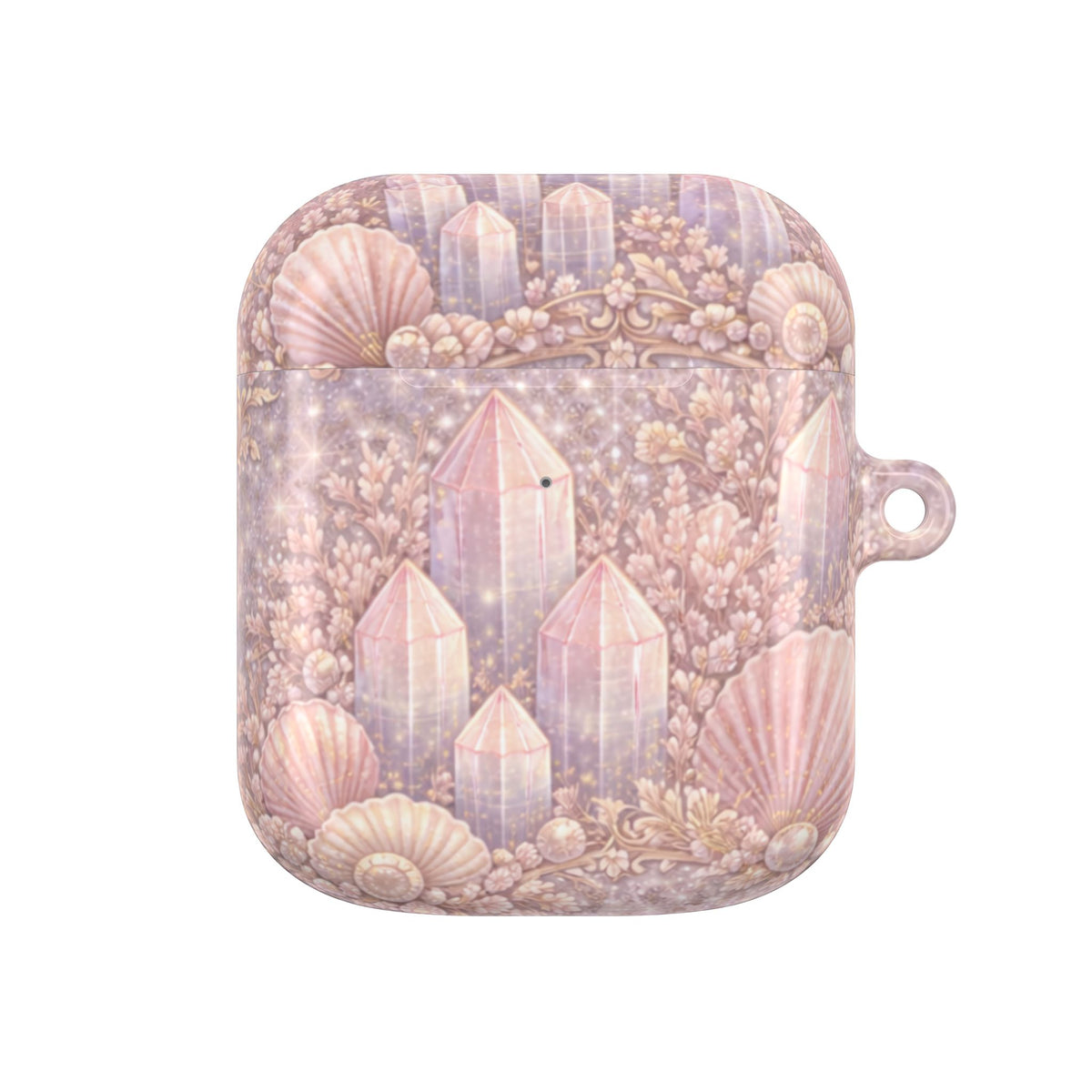 Lemurian Mermaid Crystal Garden AirPod Case — Pastel Seashell Protective Cover for AirPod