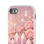 iPhone Case Lemurian Rose Crystal Garden — Sparkling Pastel Floral iPhone Cover