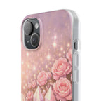 iPhone Case Lemurian Rose Crystal Garden — Sparkling Pastel Floral iPhone Cover