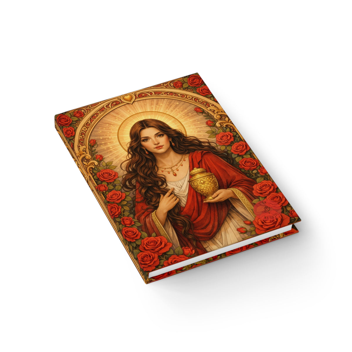 Mary Magdalene Sacred Rose Journal — Blank (Unlined) Pages — Divine Roses Hardcover Notebook