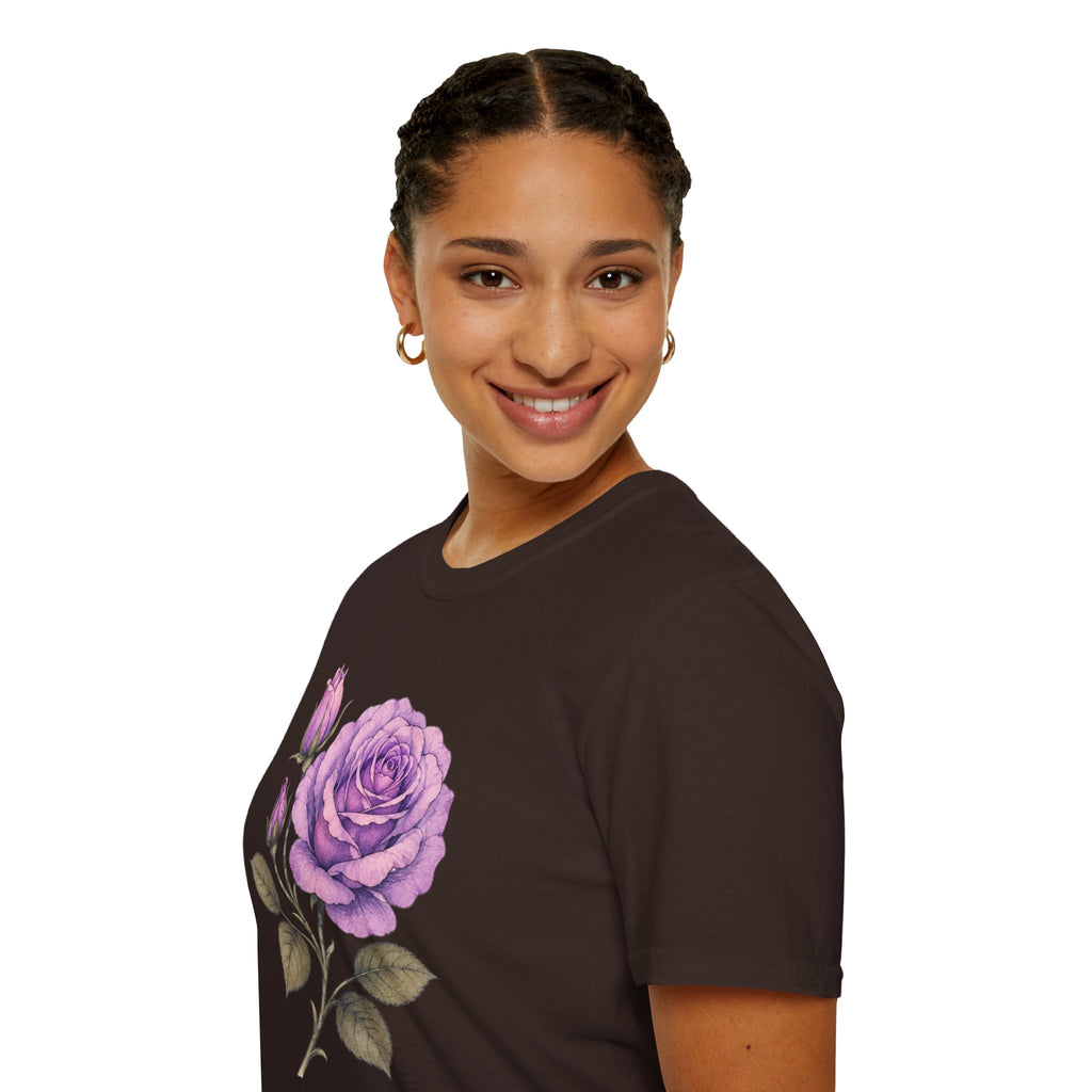 Vintage Purple Rose Floral T-Shirt — Master Portia's Rose Tee — The Sisterhood of The Rose