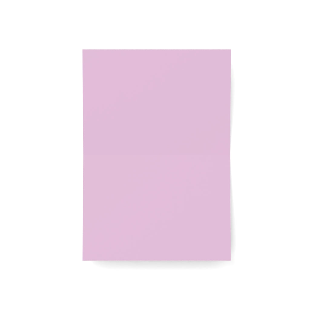 Lilac Fire Dragon Greeting Card — Pastel Floral Dragon Art Folded Note Cards (1/10/30/50-pack)