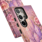 Samsung Galaxy Crystal Garden Phone Case — Pink Floral Crystal Phone Cover