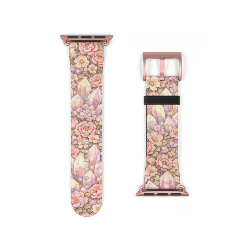 Floral Crystal Garden Watch Band — Pastel Angelical Pattern Apple Watch Strap